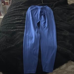 Blue crossed strapped leggings